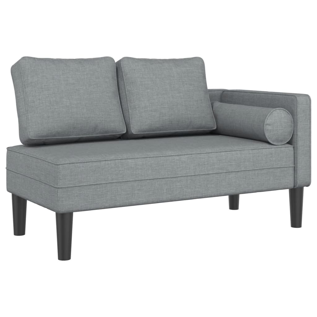 Chaise longue met kussens stof lichtgrijs is nu te koop bij PeponiXL, paradijselijk wonen!