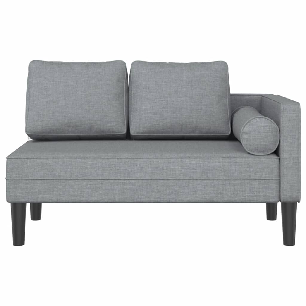 Chaise longue met kussens stof lichtgrijs is nu te koop bij PeponiXL, paradijselijk wonen!