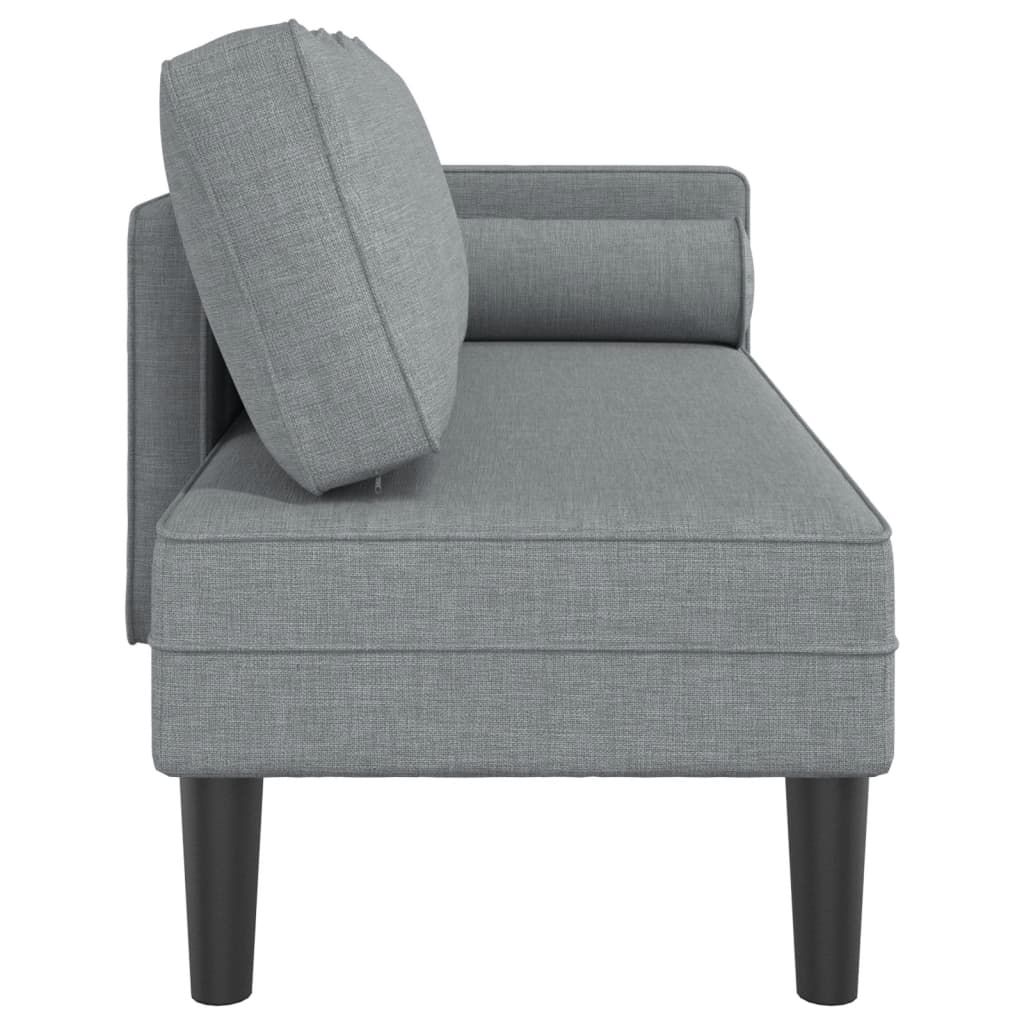 Chaise longue met kussens stof lichtgrijs is nu te koop bij PeponiXL, paradijselijk wonen!