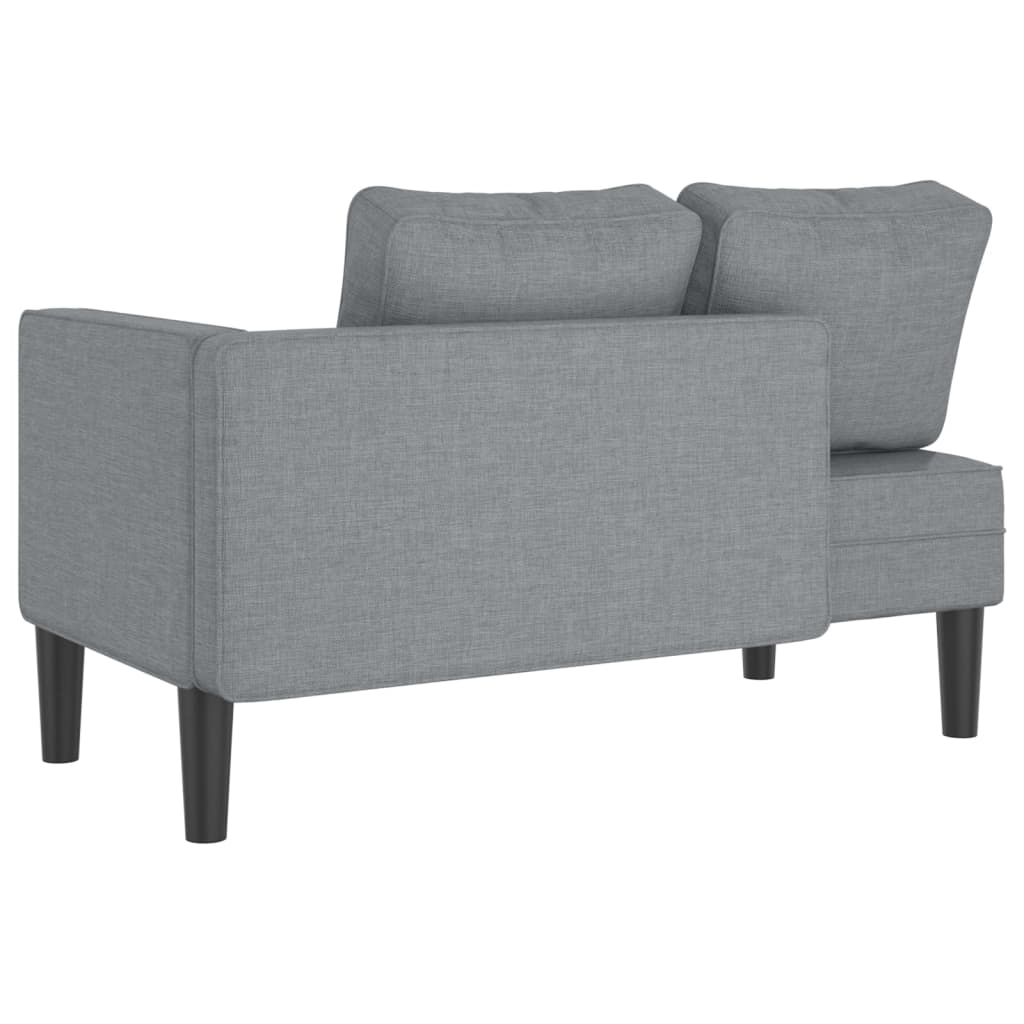 Chaise longue met kussens stof lichtgrijs is nu te koop bij PeponiXL, paradijselijk wonen!