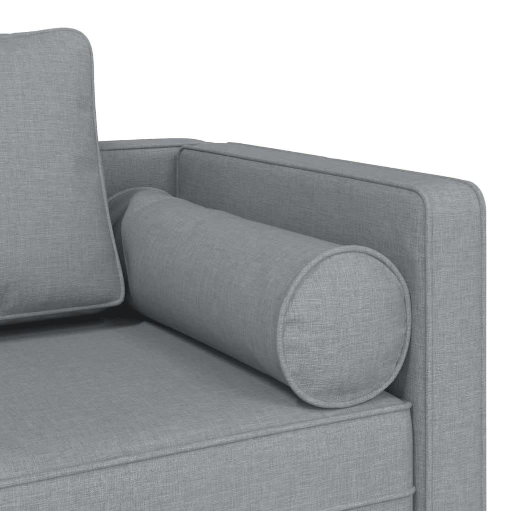 Chaise longue met kussens stof lichtgrijs is nu te koop bij PeponiXL, paradijselijk wonen!