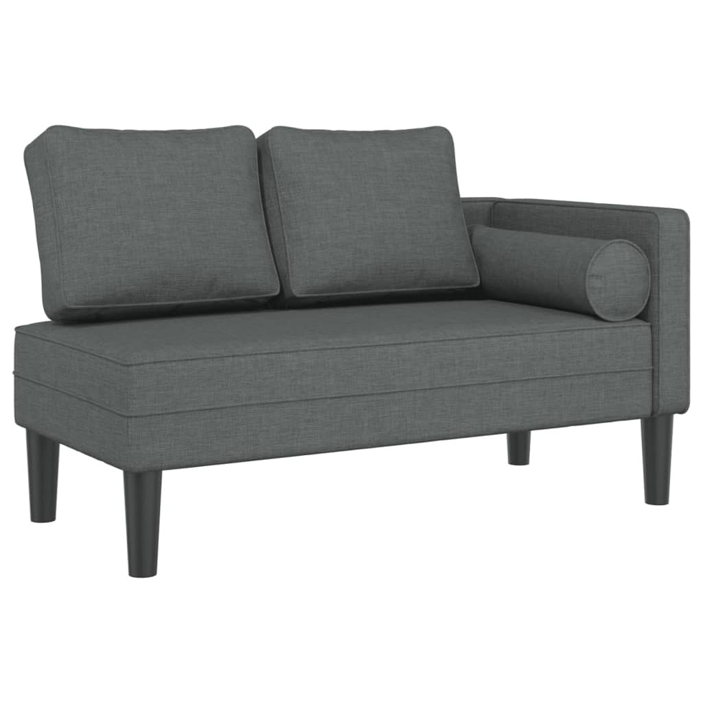 Chaise longue met kussens stof donkergrijs is nu te koop bij PeponiXL, paradijselijk wonen!