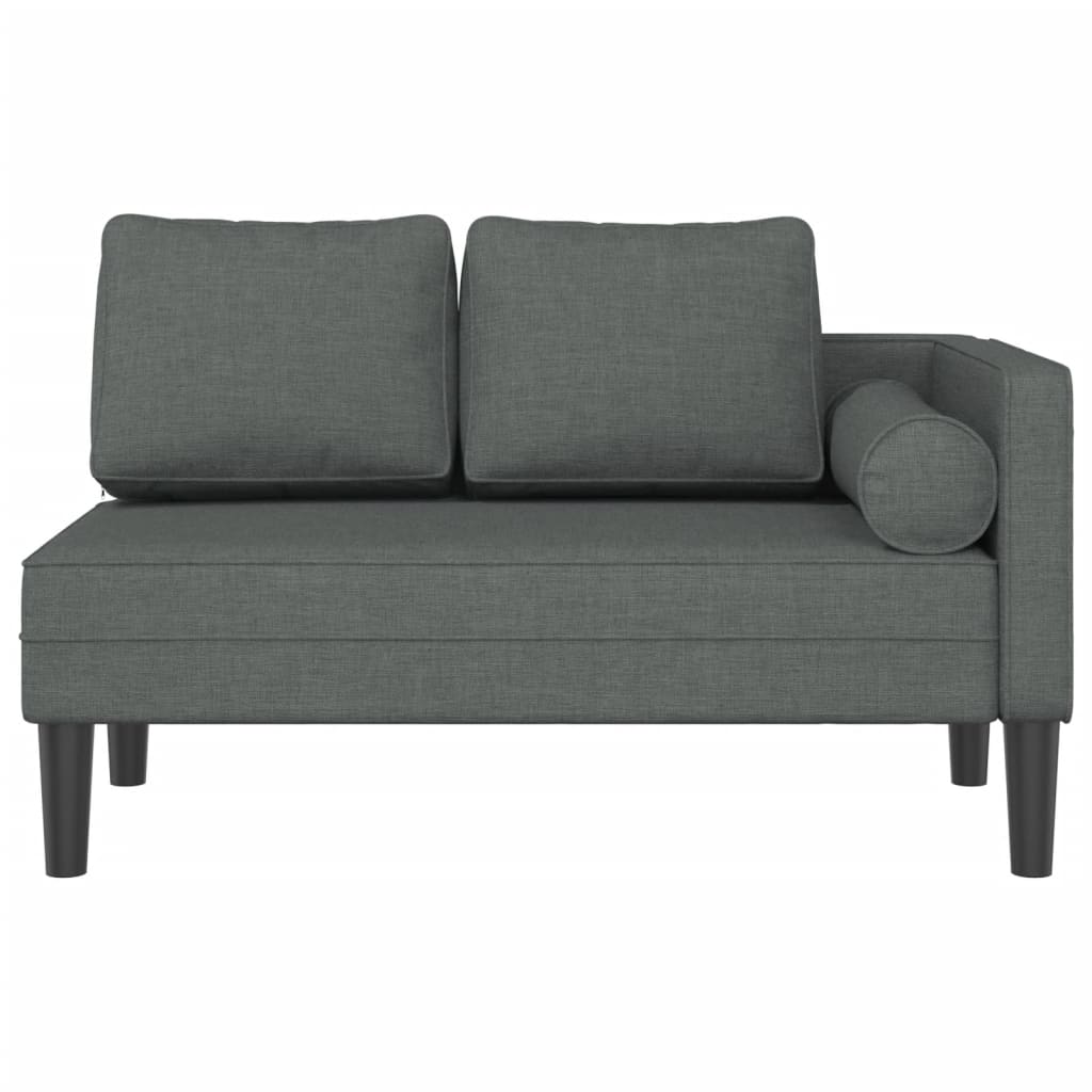Chaise longue met kussens stof donkergrijs is nu te koop bij PeponiXL, paradijselijk wonen!