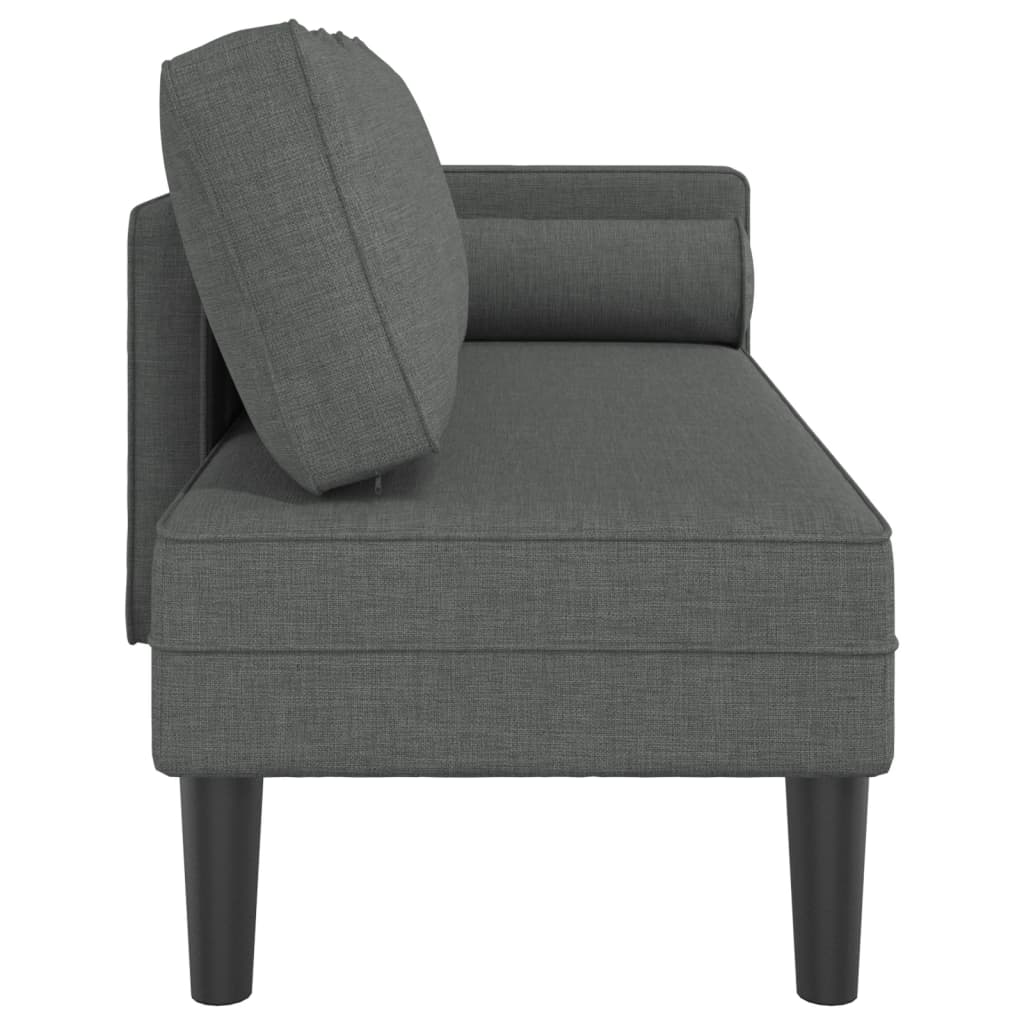 Chaise longue met kussens stof donkergrijs is nu te koop bij PeponiXL, paradijselijk wonen!