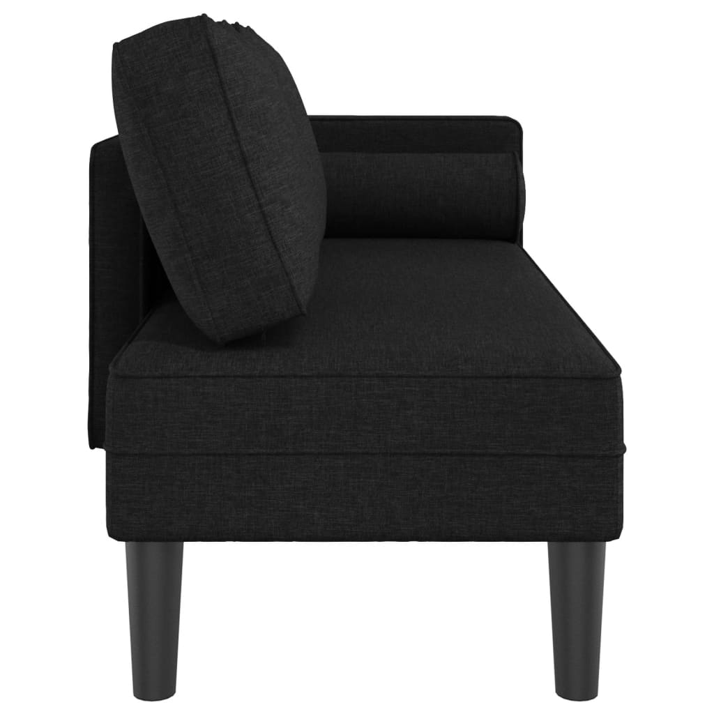 Chaise longue met kussens stof zwart is nu te koop bij PeponiXL, paradijselijk wonen!