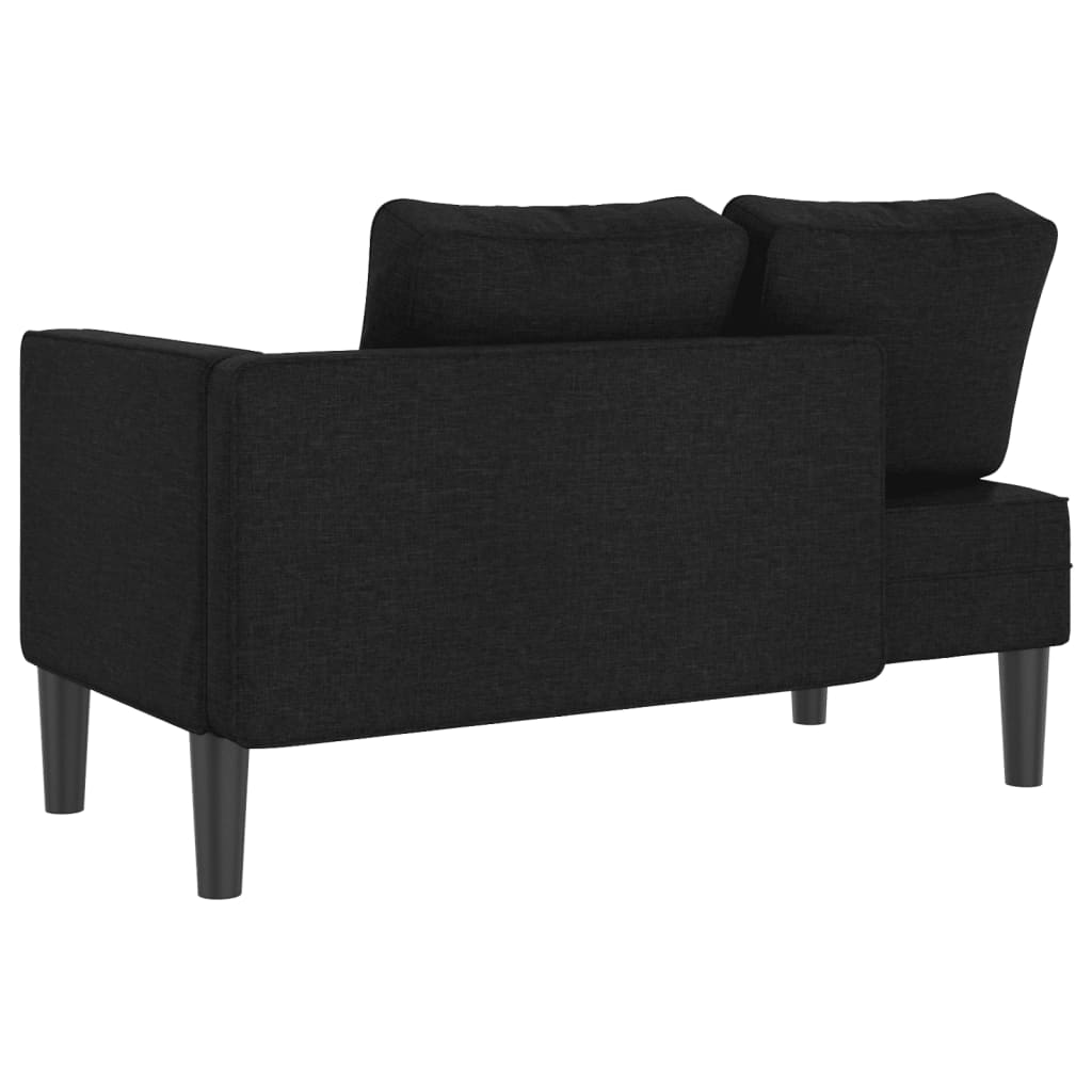 Chaise longue met kussens stof zwart is nu te koop bij PeponiXL, paradijselijk wonen!