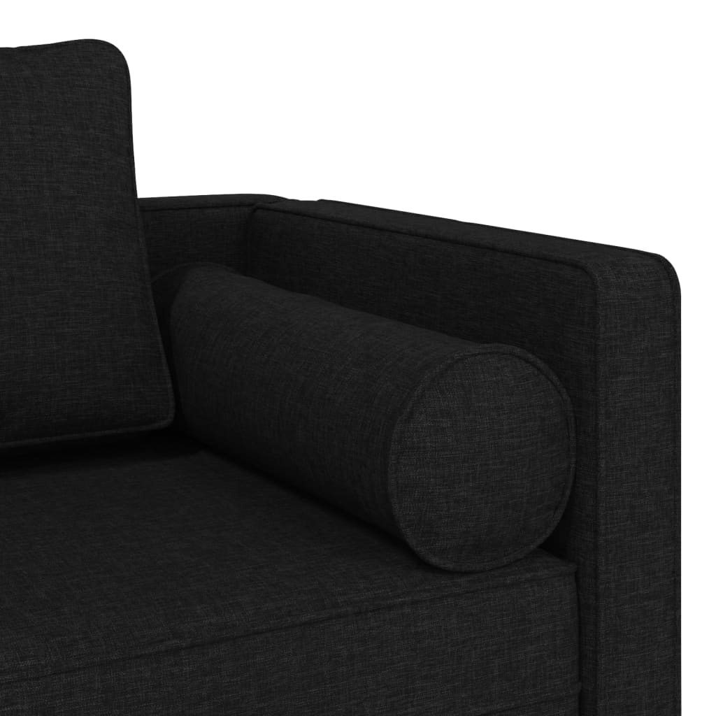 Chaise longue met kussens stof zwart is nu te koop bij PeponiXL, paradijselijk wonen!