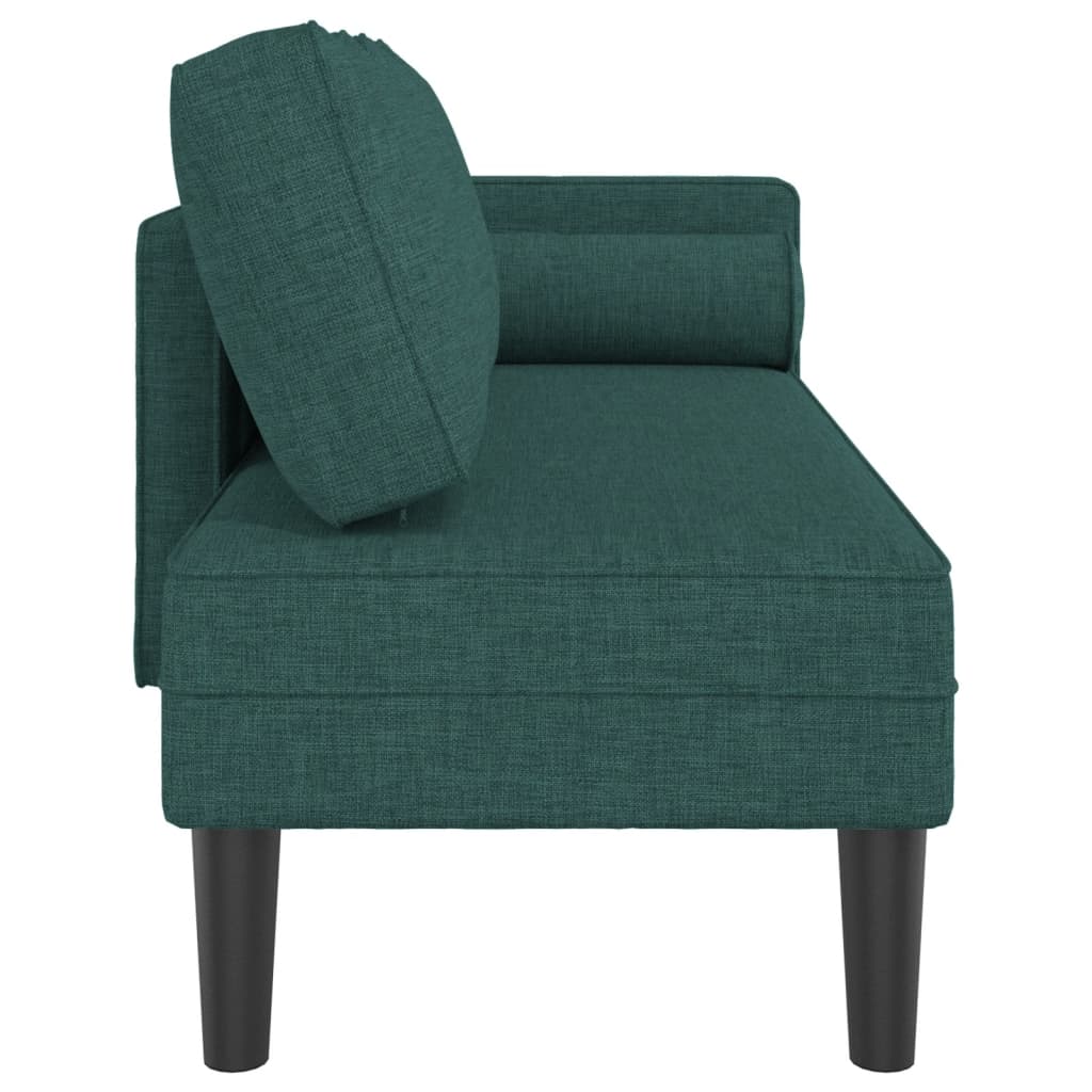 Chaise longue met kussens stof donkergroen is nu te koop bij PeponiXL, paradijselijk wonen!