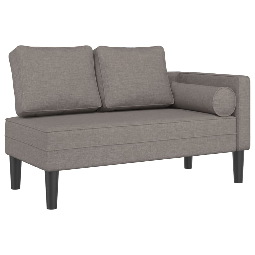 Chaise longue met kussens stof taupe is nu te koop bij PeponiXL, paradijselijk wonen!
