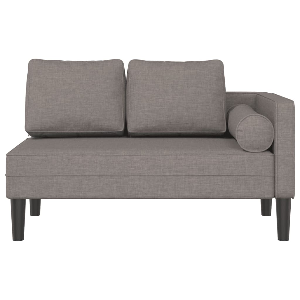 Chaise longue met kussens stof taupe is nu te koop bij PeponiXL, paradijselijk wonen!