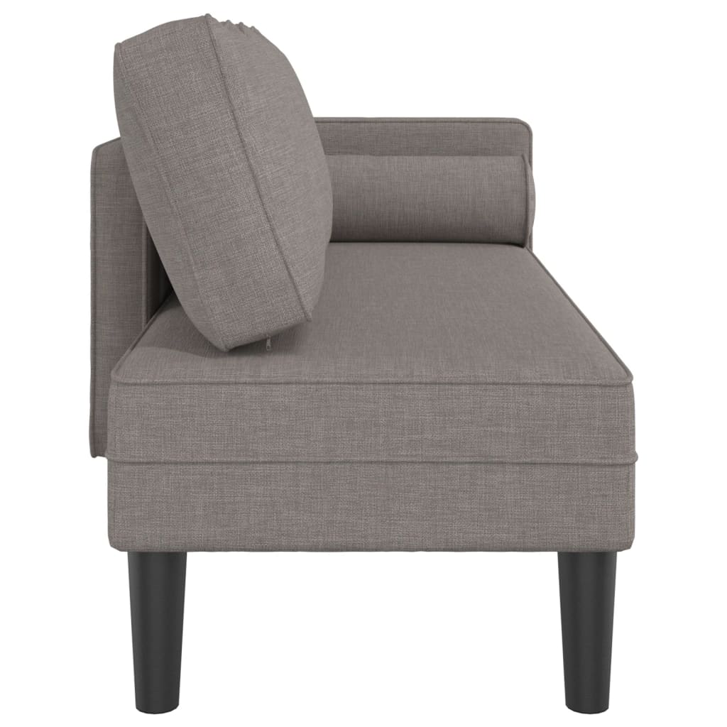 Chaise longue met kussens stof taupe is nu te koop bij PeponiXL, paradijselijk wonen!
