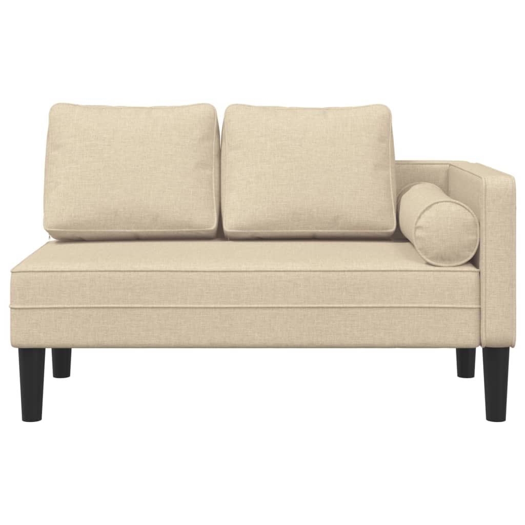 Chaise longue met kussens stof crèmekleurig is nu te koop bij PeponiXL, paradijselijk wonen!