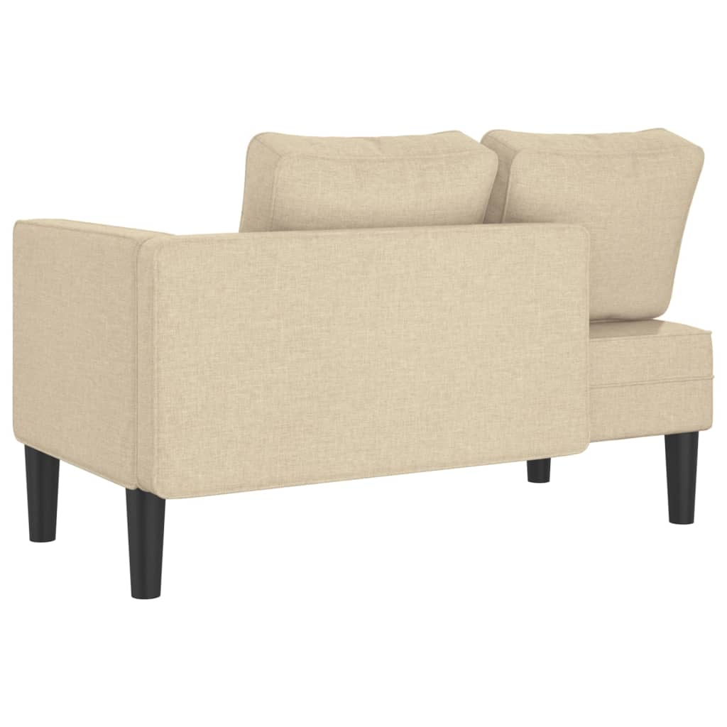 Chaise longue met kussens stof crèmekleurig is nu te koop bij PeponiXL, paradijselijk wonen!