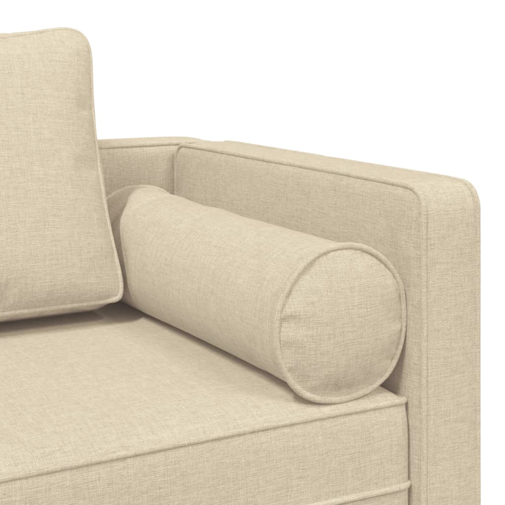 Chaise longue met kussens stof crèmekleurig is nu te koop bij PeponiXL, paradijselijk wonen!