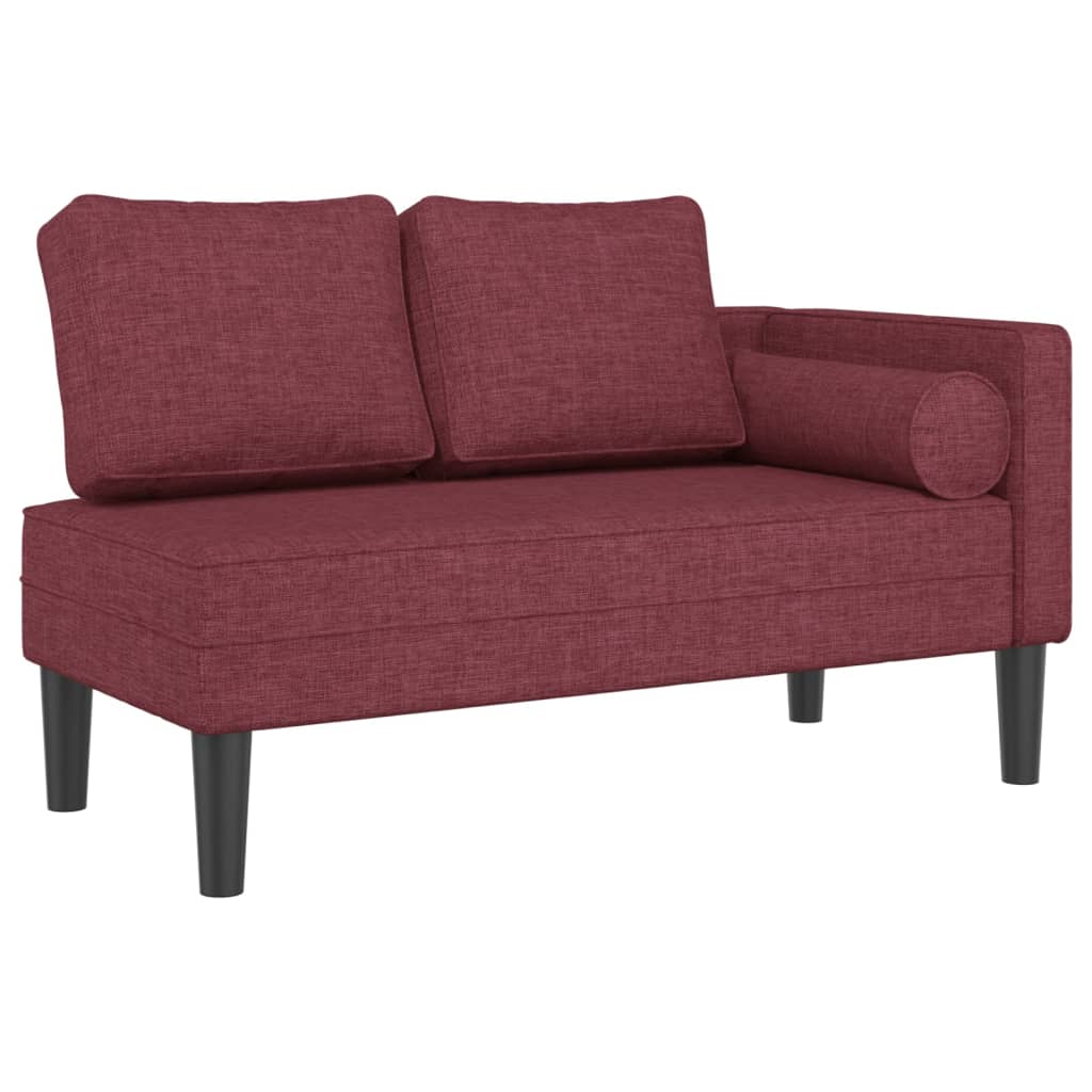 Chaise longue met kussens stof wijnrood is nu te koop bij PeponiXL, paradijselijk wonen!