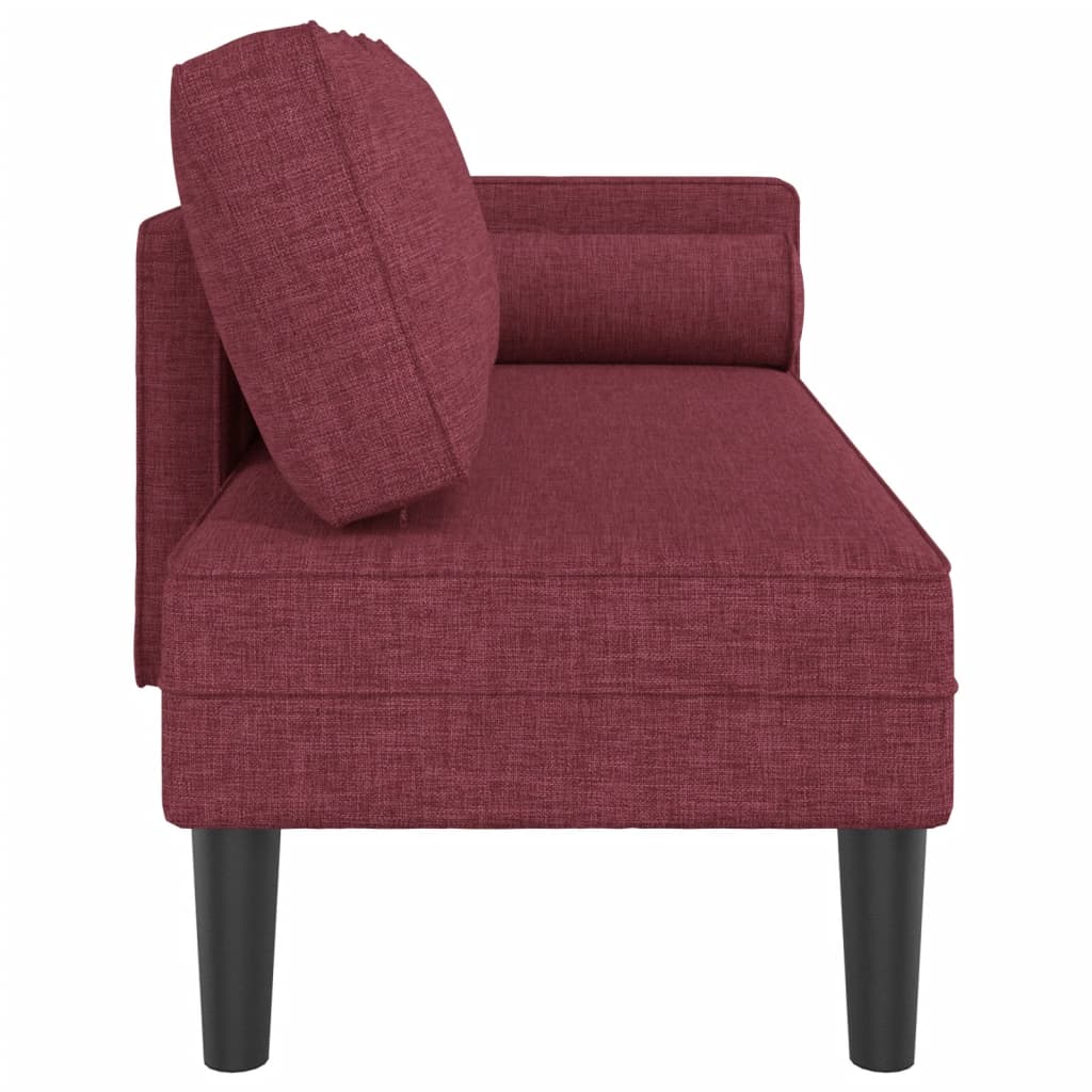 Chaise longue met kussens stof wijnrood is nu te koop bij PeponiXL, paradijselijk wonen!