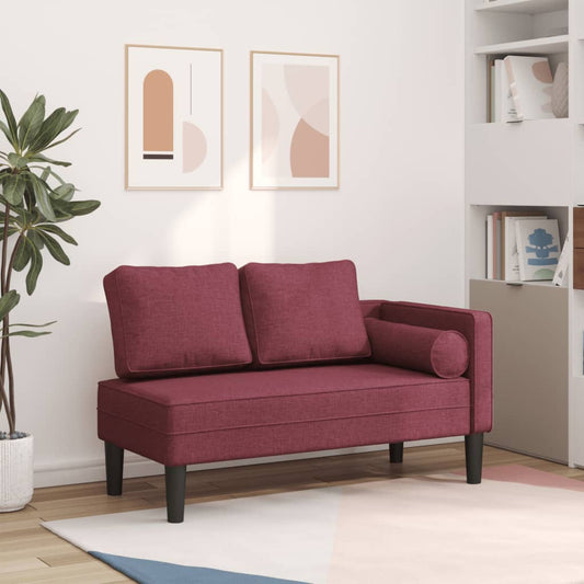 Chaise longue met kussens stof wijnrood is nu te koop bij PeponiXL, paradijselijk wonen!