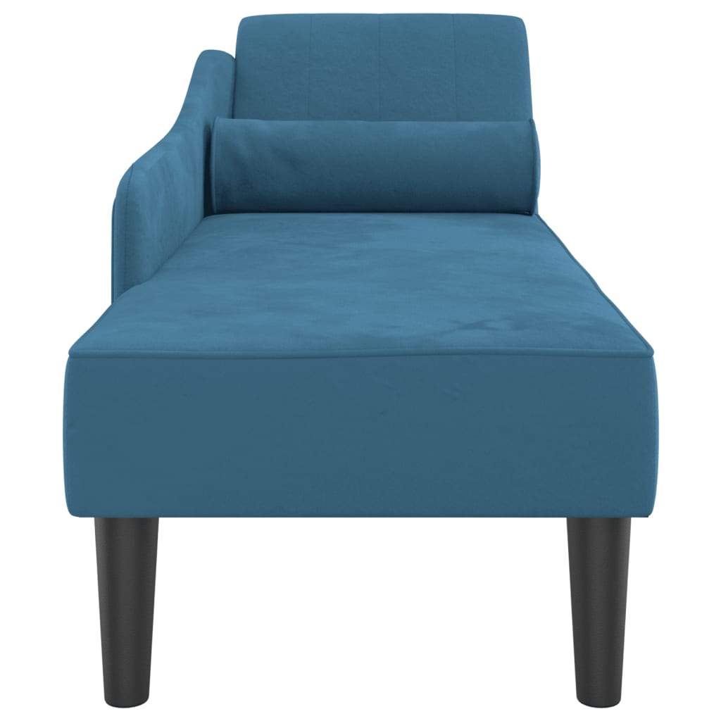 Chaise longue met kussens fluweel blauw is nu te koop bij PeponiXL, paradijselijk wonen!