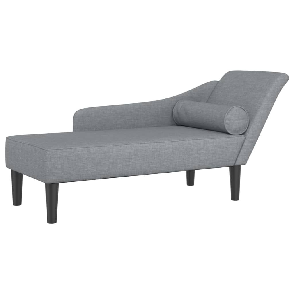 Chaise longue met kussens stof lichtgrijs is nu te koop bij PeponiXL, paradijselijk wonen!