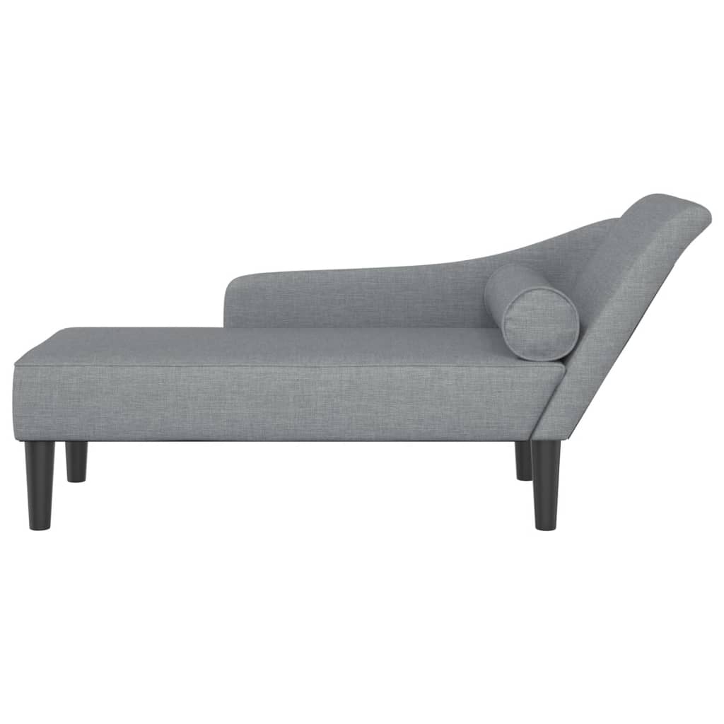 Chaise longue met kussens stof lichtgrijs is nu te koop bij PeponiXL, paradijselijk wonen!