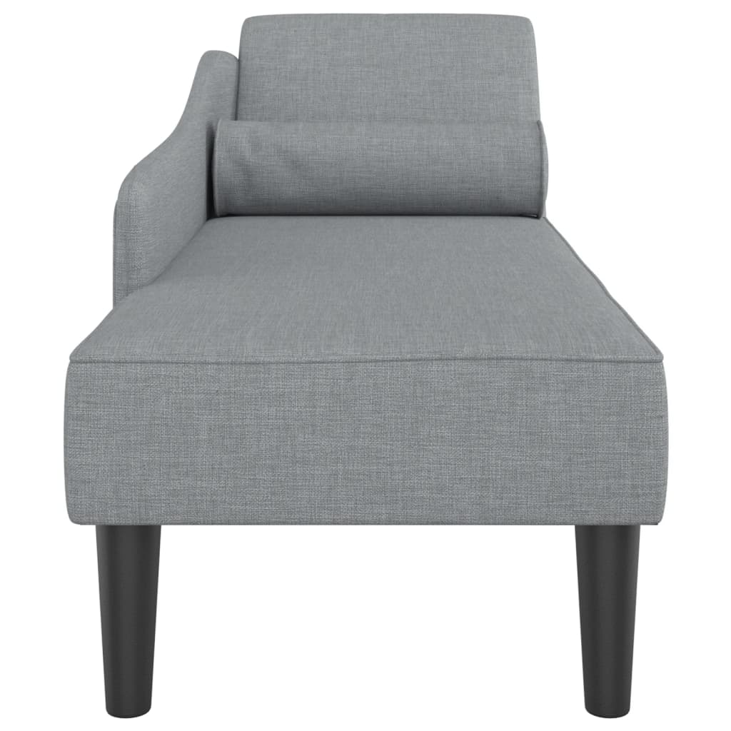 Chaise longue met kussens stof lichtgrijs is nu te koop bij PeponiXL, paradijselijk wonen!