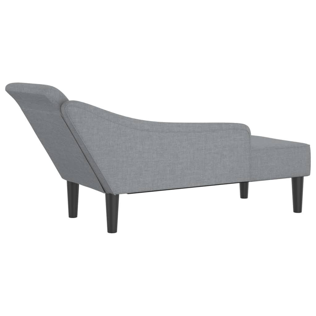 Chaise longue met kussens stof lichtgrijs is nu te koop bij PeponiXL, paradijselijk wonen!