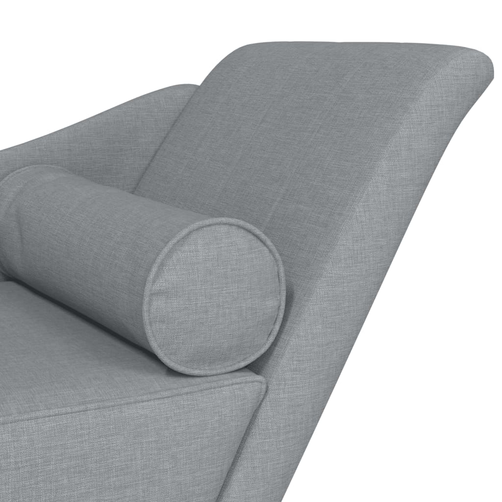 Chaise longue met kussens stof lichtgrijs is nu te koop bij PeponiXL, paradijselijk wonen!