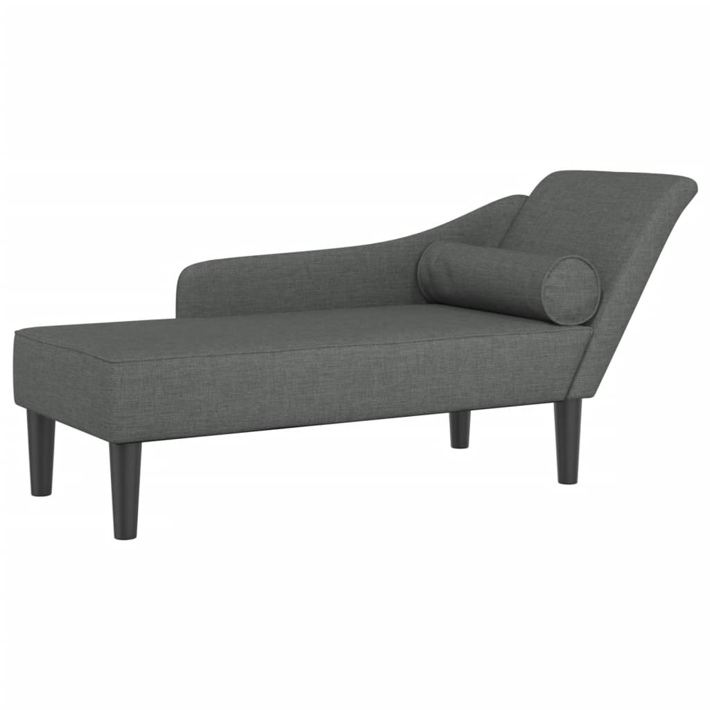 Chaise longue met kussens stof donkergrijs is nu te koop bij PeponiXL, paradijselijk wonen!