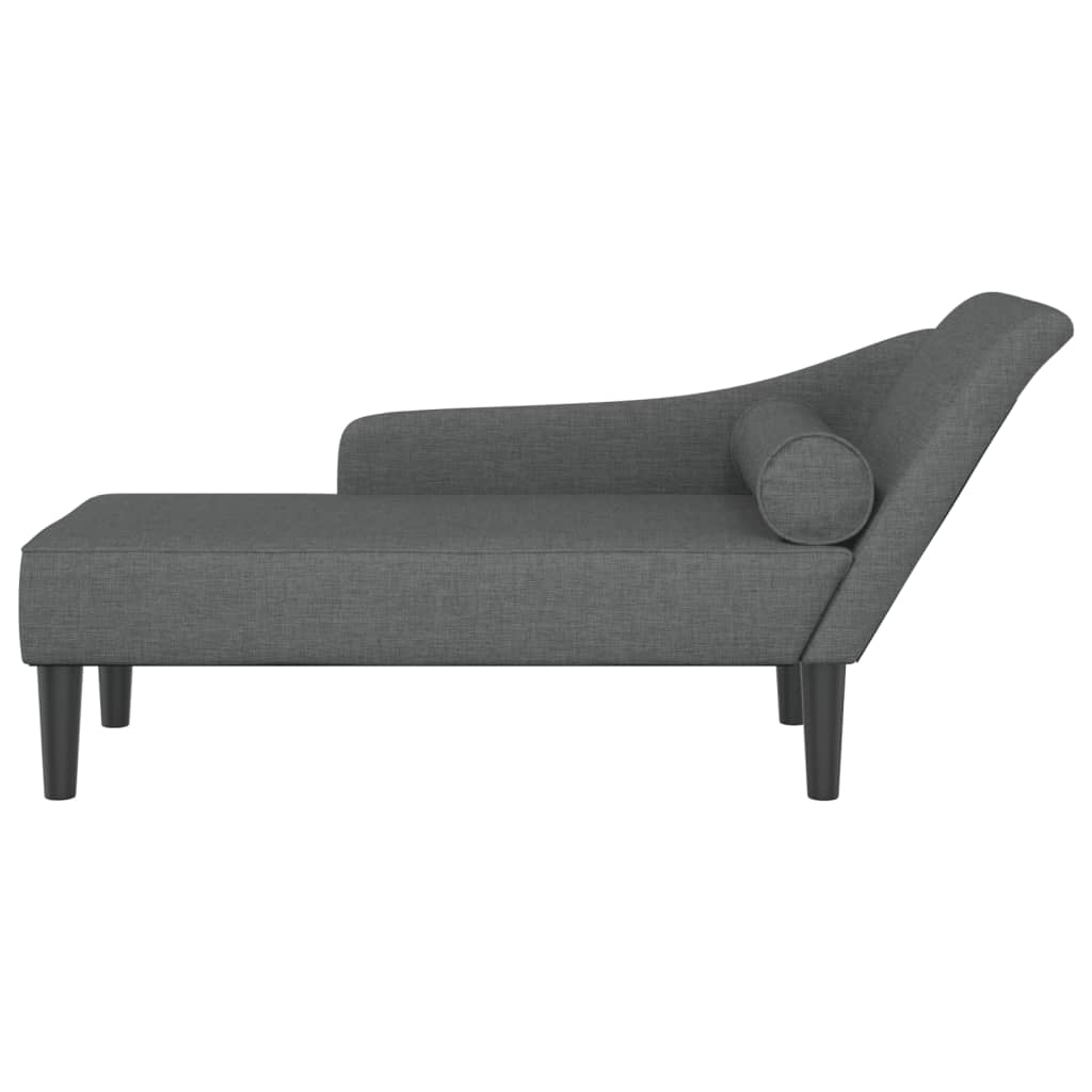 Chaise longue met kussens stof donkergrijs is nu te koop bij PeponiXL, paradijselijk wonen!