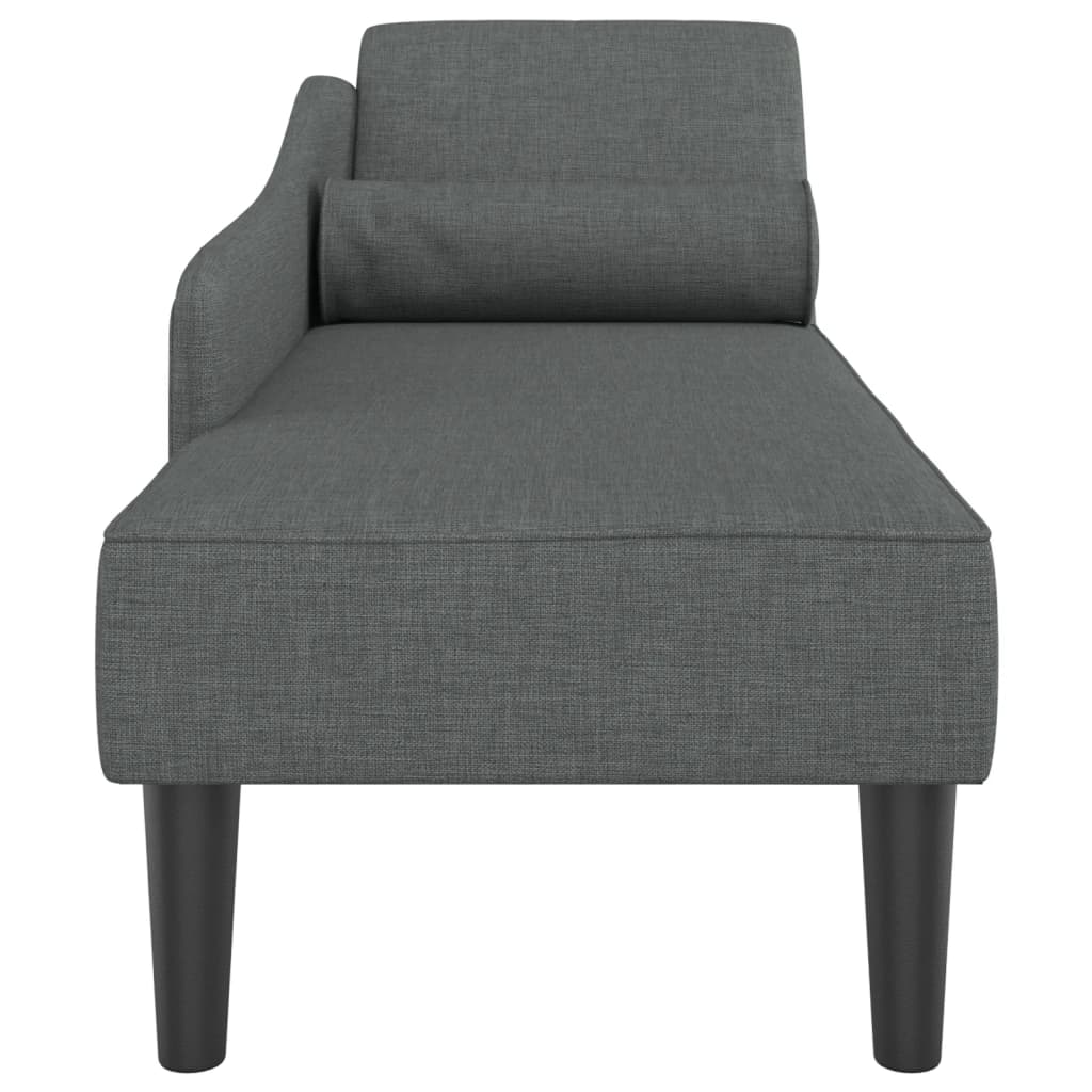 Chaise longue met kussens stof donkergrijs is nu te koop bij PeponiXL, paradijselijk wonen!