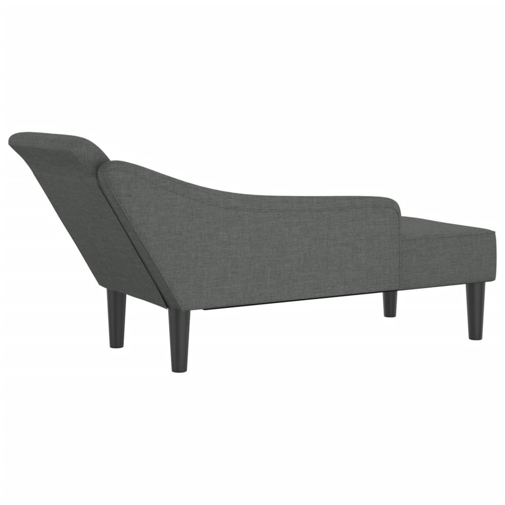 Chaise longue met kussens stof donkergrijs is nu te koop bij PeponiXL, paradijselijk wonen!