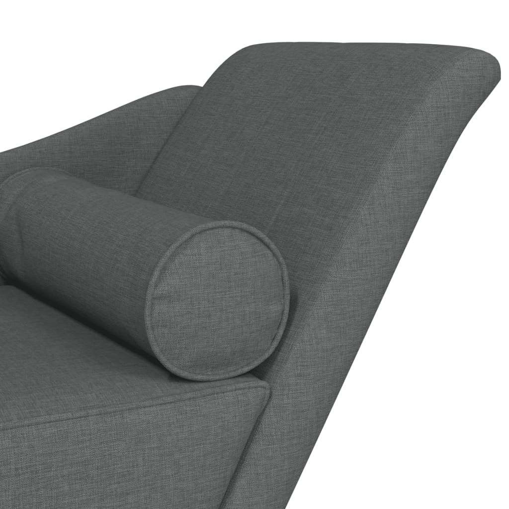 Chaise longue met kussens stof donkergrijs is nu te koop bij PeponiXL, paradijselijk wonen!