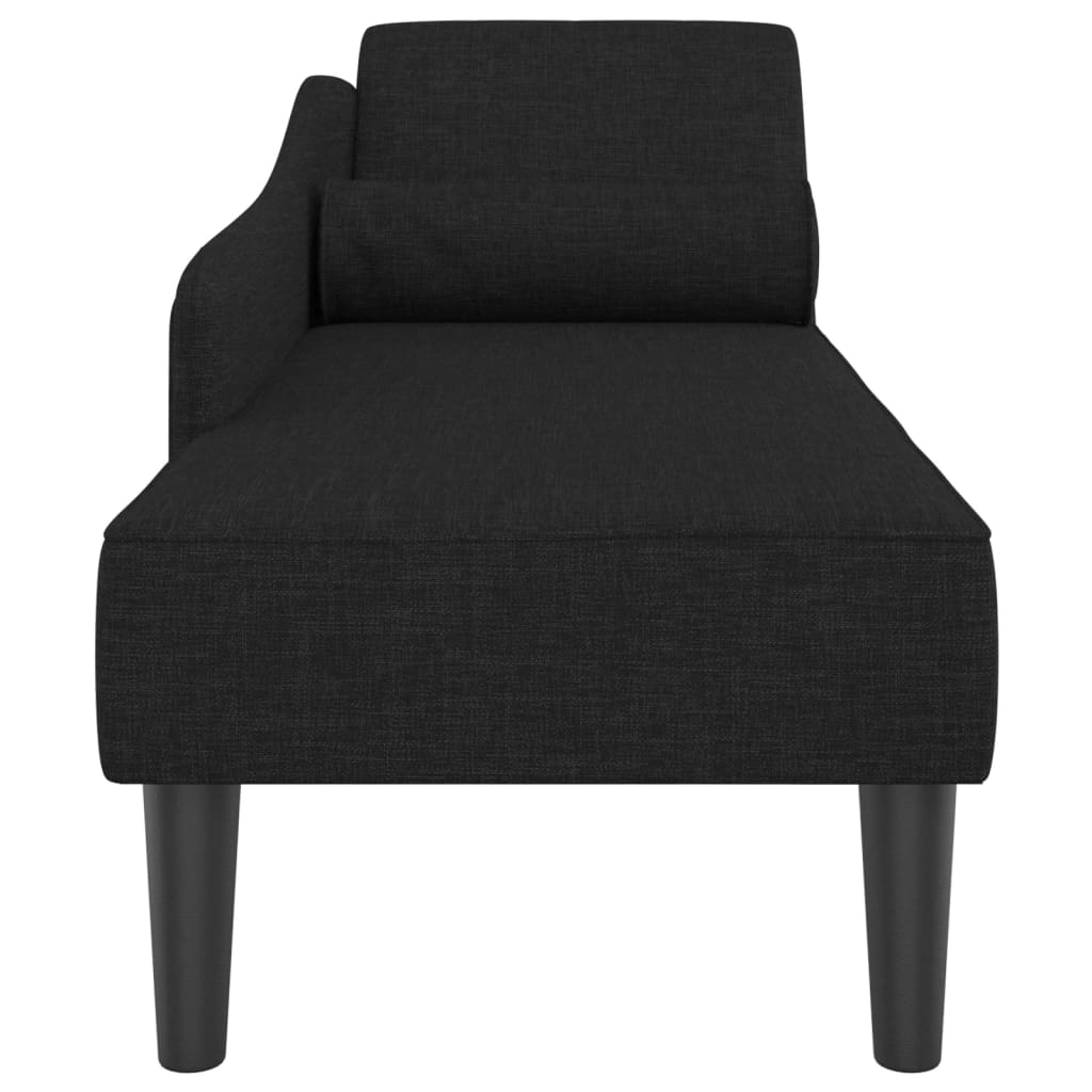 Chaise longue met kussens stof zwart is nu te koop bij PeponiXL, paradijselijk wonen!