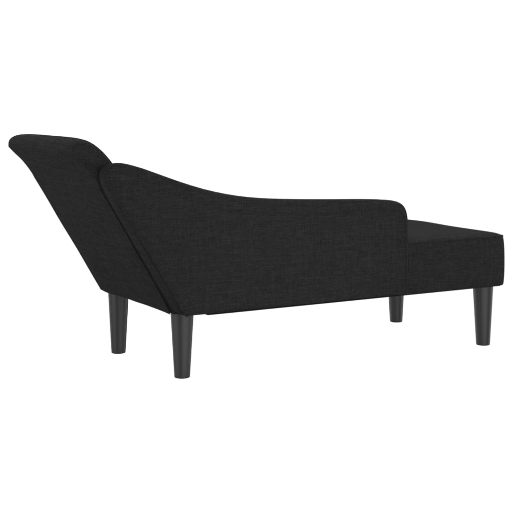 Chaise longue met kussens stof zwart is nu te koop bij PeponiXL, paradijselijk wonen!