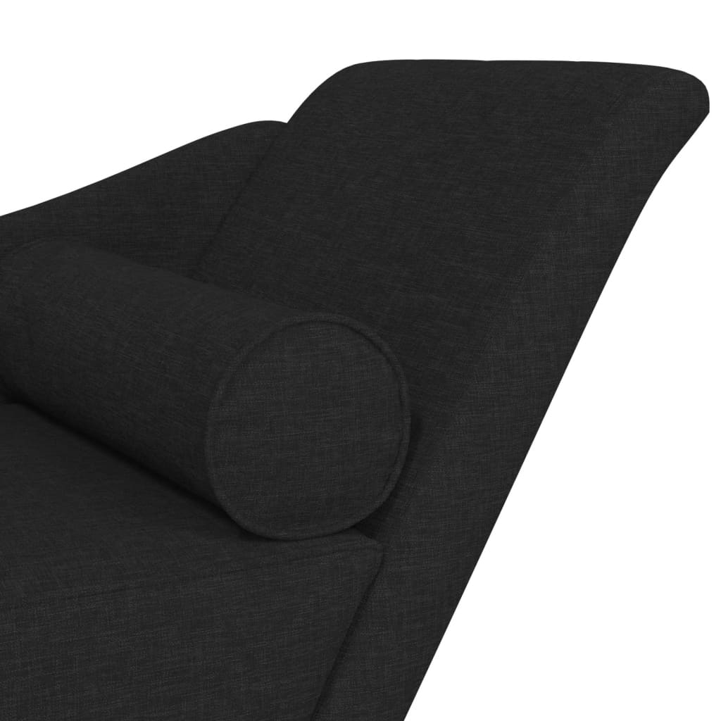 Chaise longue met kussens stof zwart is nu te koop bij PeponiXL, paradijselijk wonen!