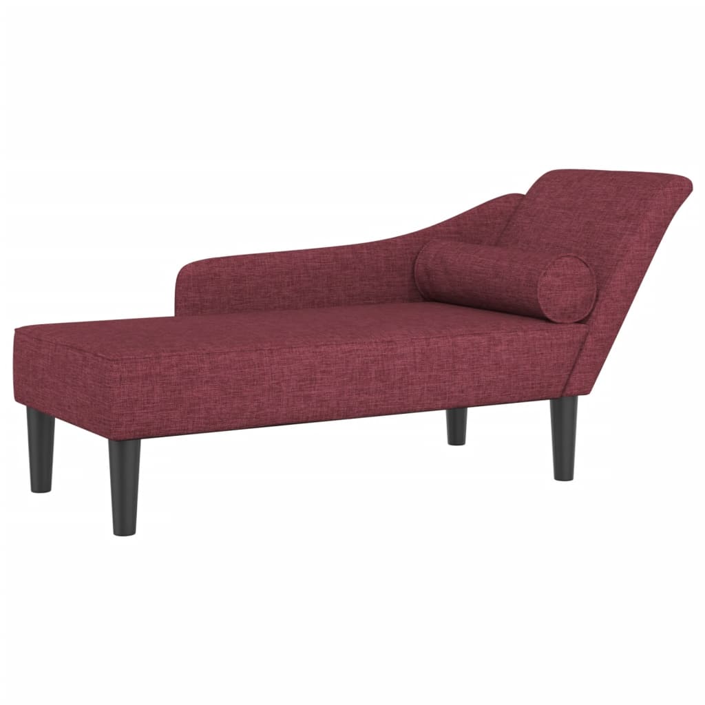 Chaise longue met kussens stof wijnrood is nu te koop bij PeponiXL, paradijselijk wonen!