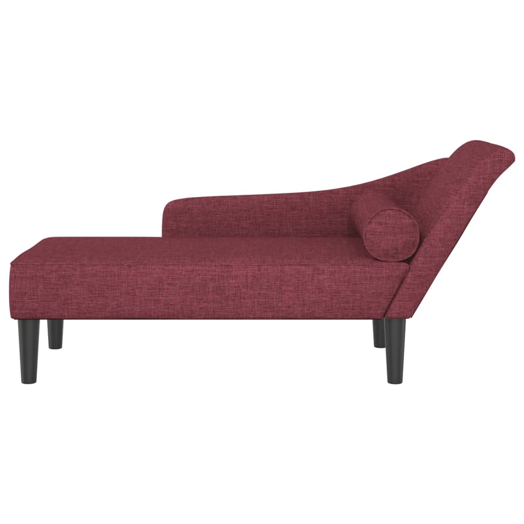 Chaise longue met kussens stof wijnrood is nu te koop bij PeponiXL, paradijselijk wonen!