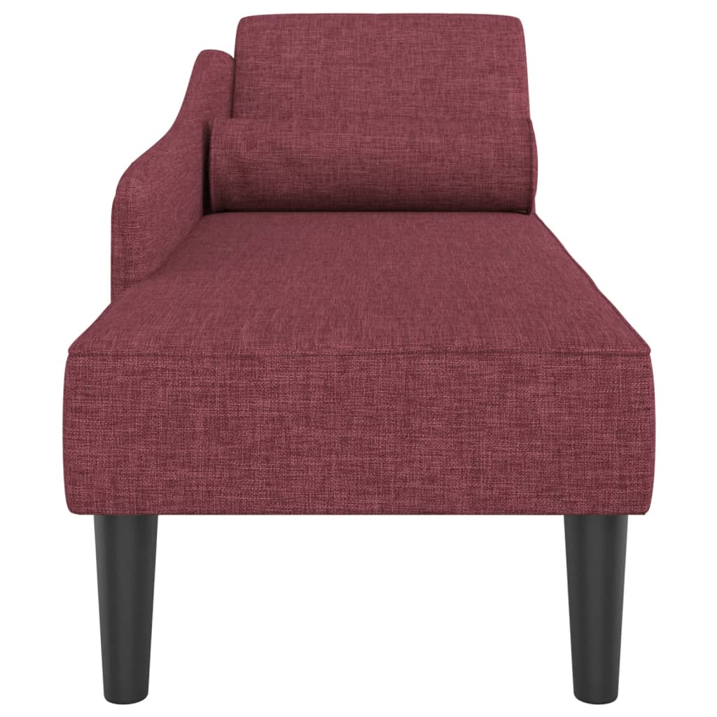 Chaise longue met kussens stof wijnrood is nu te koop bij PeponiXL, paradijselijk wonen!