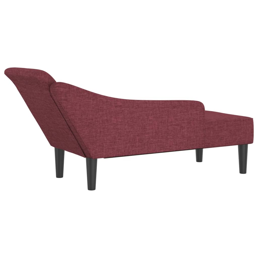 Chaise longue met kussens stof wijnrood is nu te koop bij PeponiXL, paradijselijk wonen!
