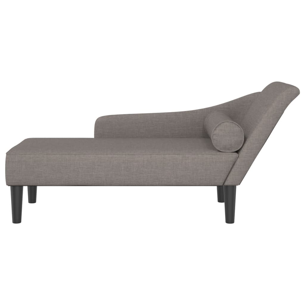 Chaise longue met kussens stof taupe is nu te koop bij PeponiXL, paradijselijk wonen!