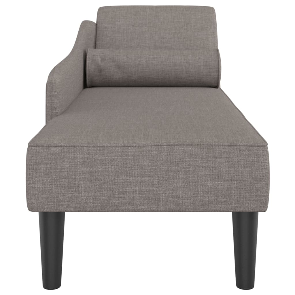 Chaise longue met kussens stof taupe is nu te koop bij PeponiXL, paradijselijk wonen!