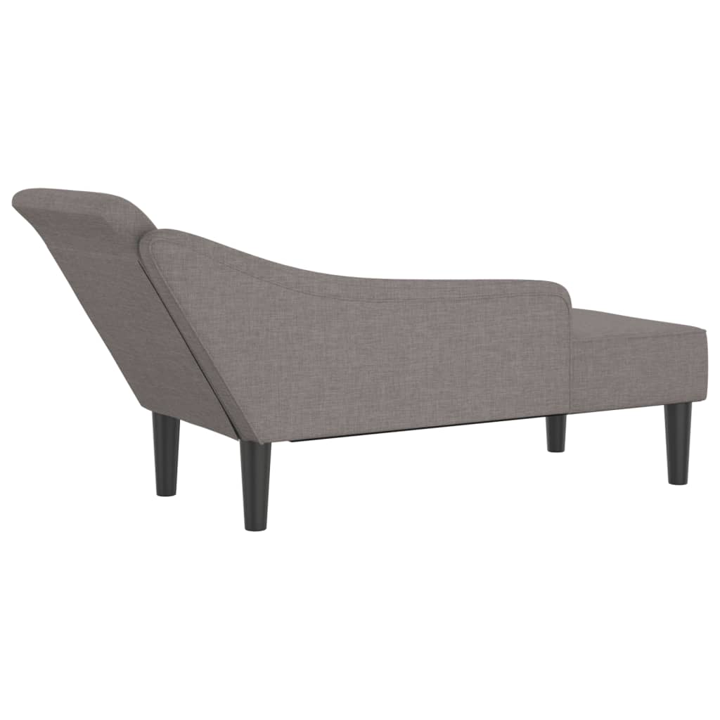 Chaise longue met kussens stof taupe is nu te koop bij PeponiXL, paradijselijk wonen!