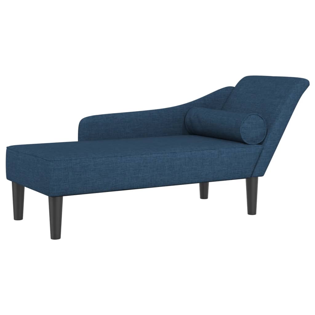 Chaise longue met kussens stof blauw is nu te koop bij PeponiXL, paradijselijk wonen!