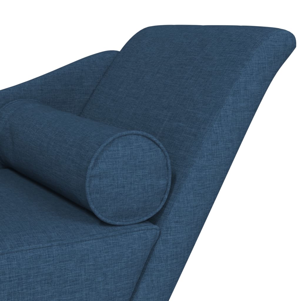 Chaise longue met kussens stof blauw is nu te koop bij PeponiXL, paradijselijk wonen!