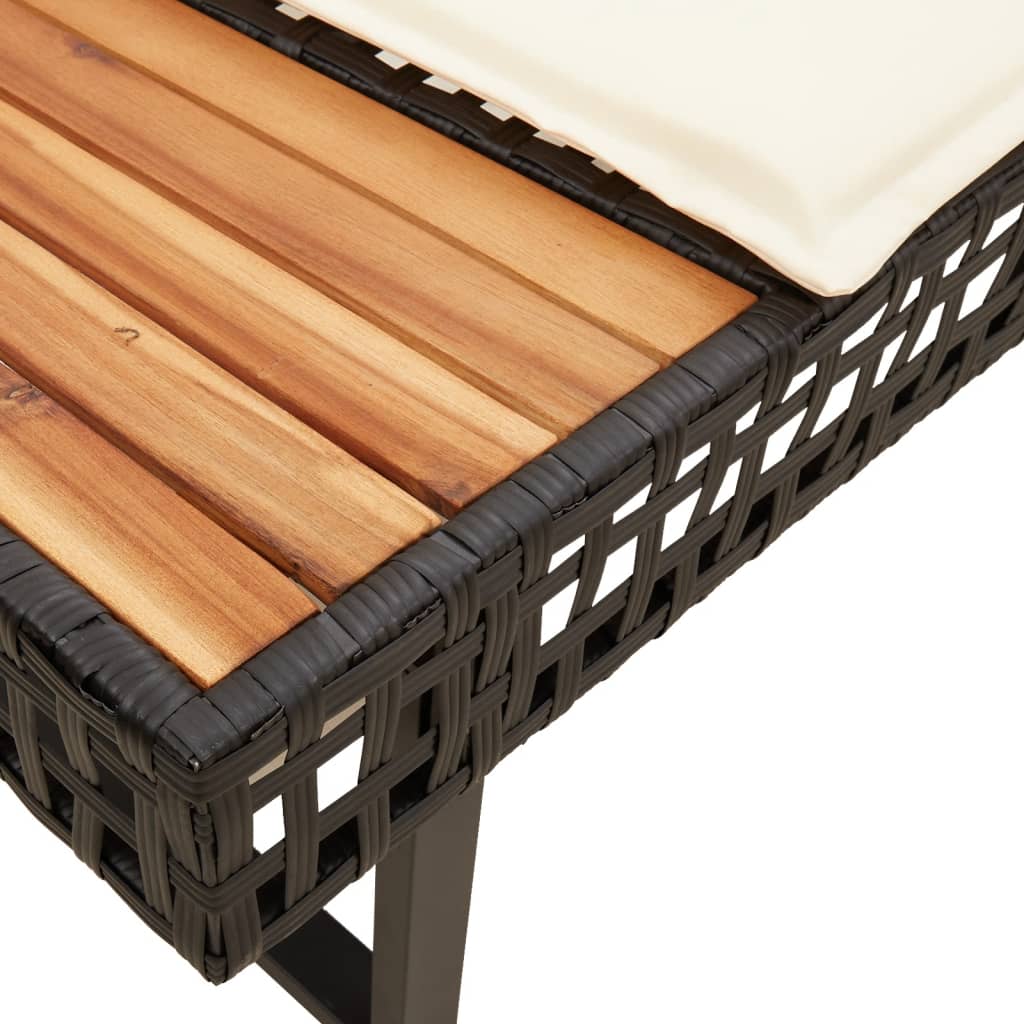 2-delige Loungeset met kussens poly rattan en glas zwart is nu te koop bij PeponiXL, paradijselijk wonen!