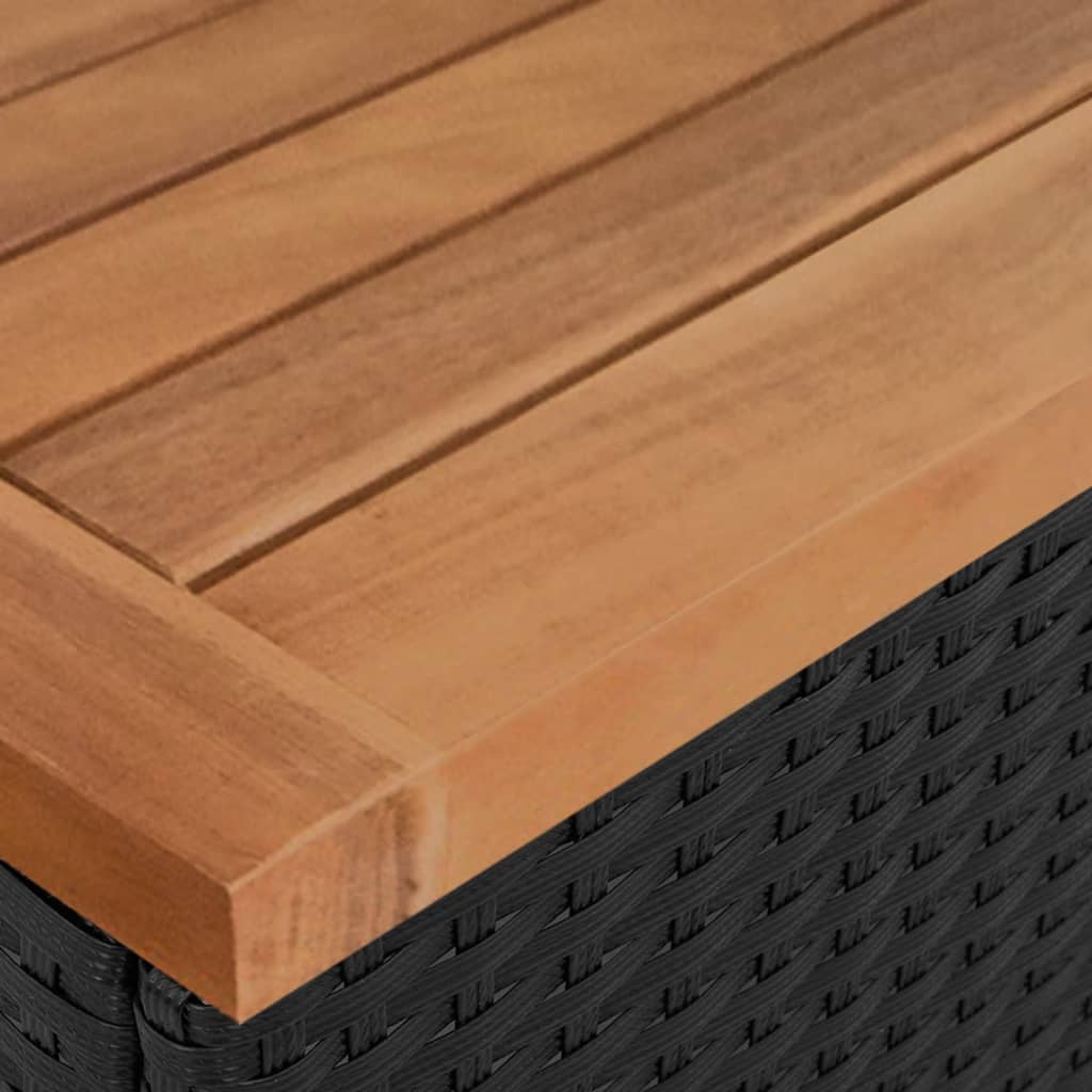 2-delige Loungeset met kussens poly rattan en acaciahout zwart is nu te koop bij PeponiXL, paradijselijk wonen!