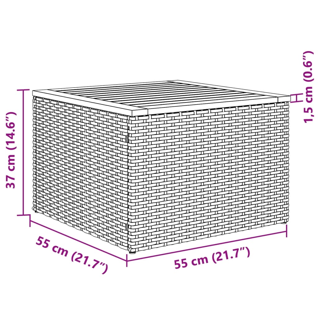 2-delige Loungeset met kussens poly rattan en acaciahout grijs is nu te koop bij PeponiXL, paradijselijk wonen!