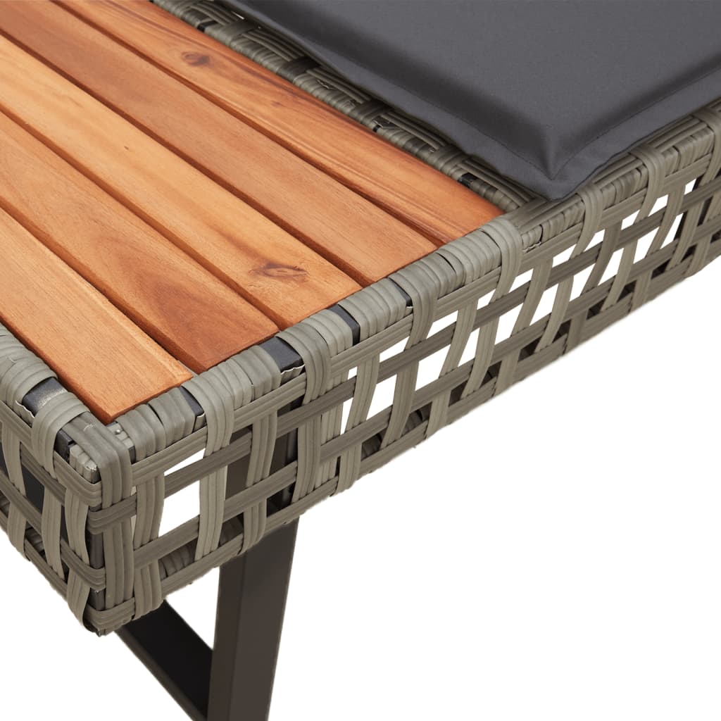 2-delige Loungeset met kussens poly rattan en acaciahout grijs is nu te koop bij PeponiXL, paradijselijk wonen!