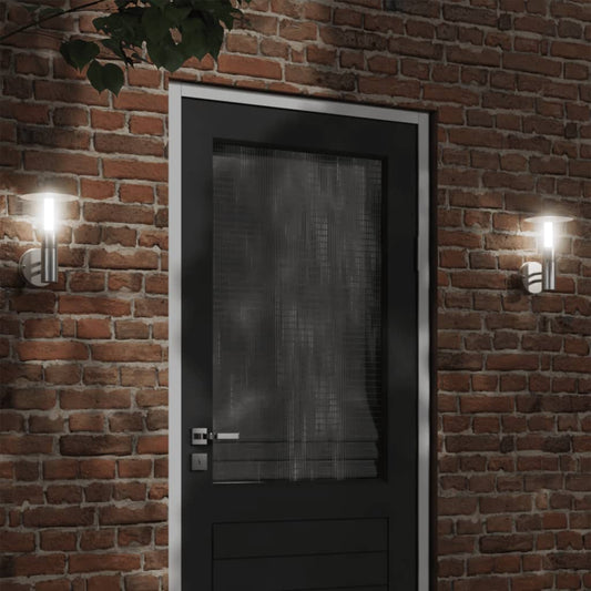 Buitenwandlampen 2 st roestvrij staal zilverkleurig is nu te koop bij PeponiXL, paradijselijk wonen!