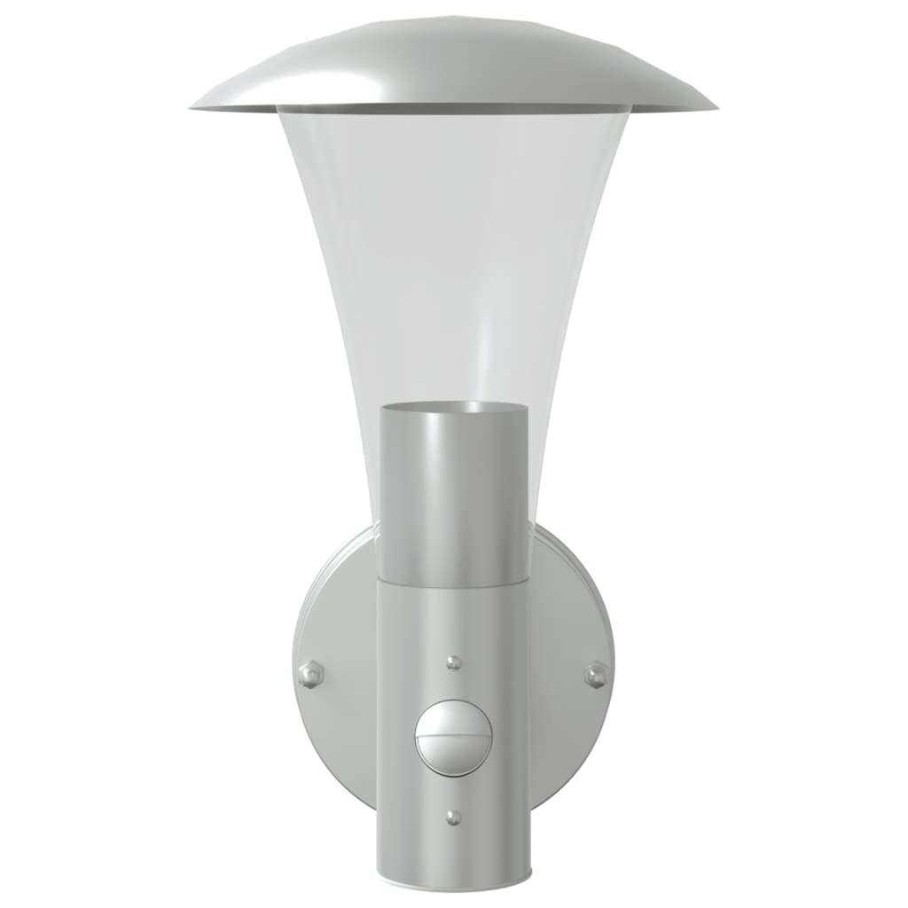 Buitenwandlamp met sensor roestvrij staal zilverkleurig is nu te koop bij PeponiXL, paradijselijk wonen!